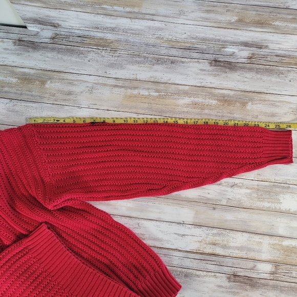 Mens Vintage Nautica Red Knit Sweater Medium Made In USA - Picture 12 of 16